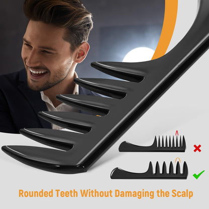 Stylemate Men's Hair Styling Combs and Brush Set - Roller Brush for Adding Volume, Pompadour, Slicked-back, Fauxhawk, Undercut Styling Combs