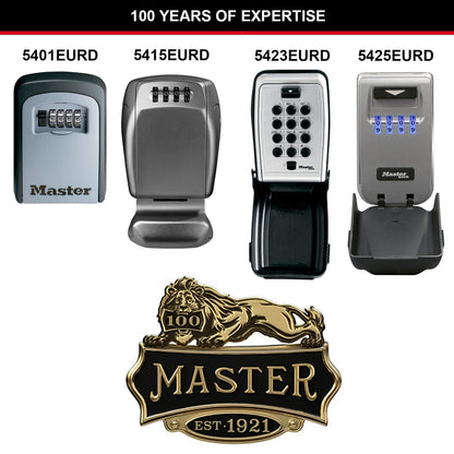 Master Lock Key Safe, 5401EURD, Wall Mounted, Medium, Strong Aluminium Weather Resistant Construction - Mounting Hardware Included