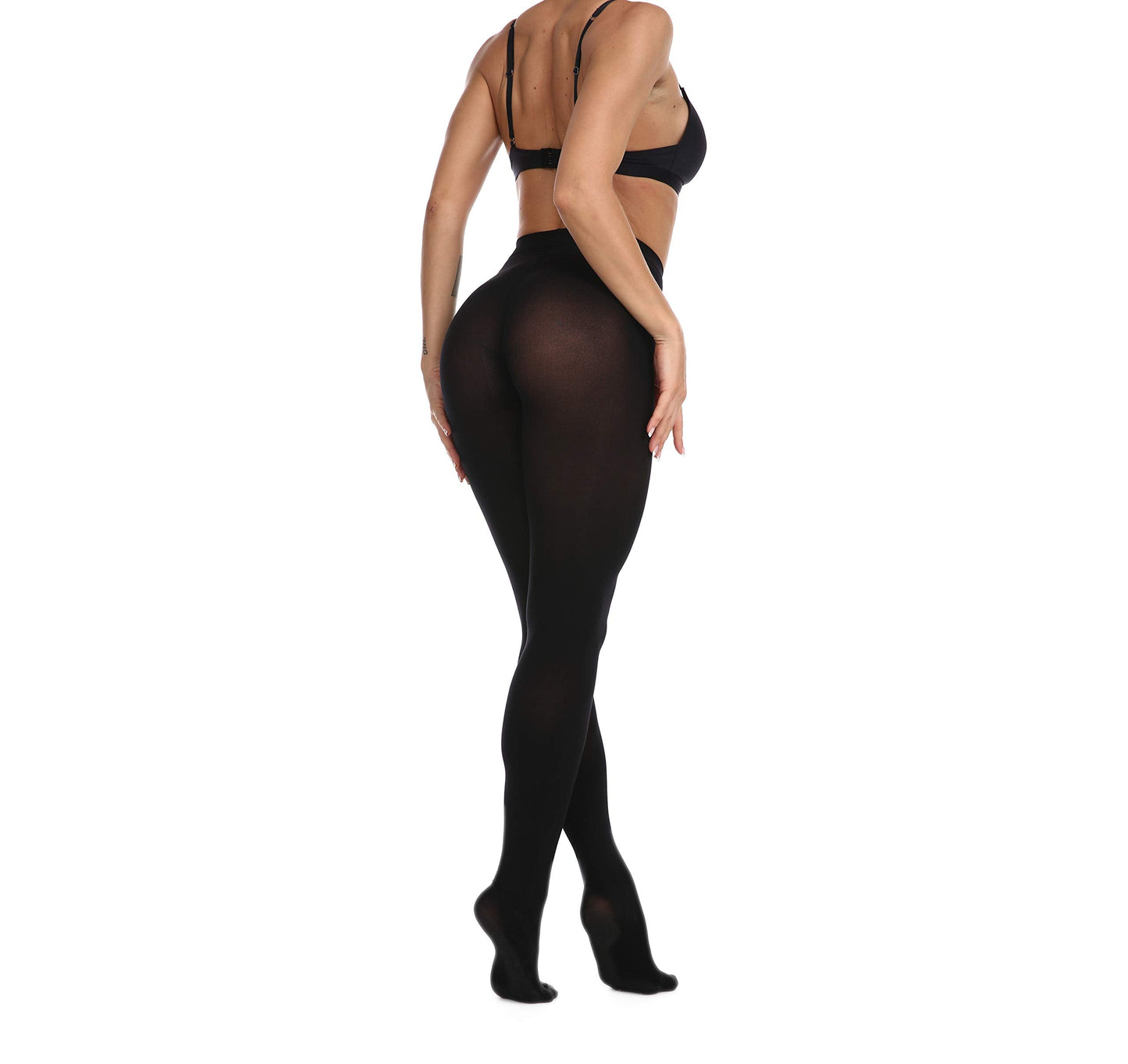 Frola Women's 80 Denier Soft Semi Opaque Solid Color Footed Pantyhose Tights