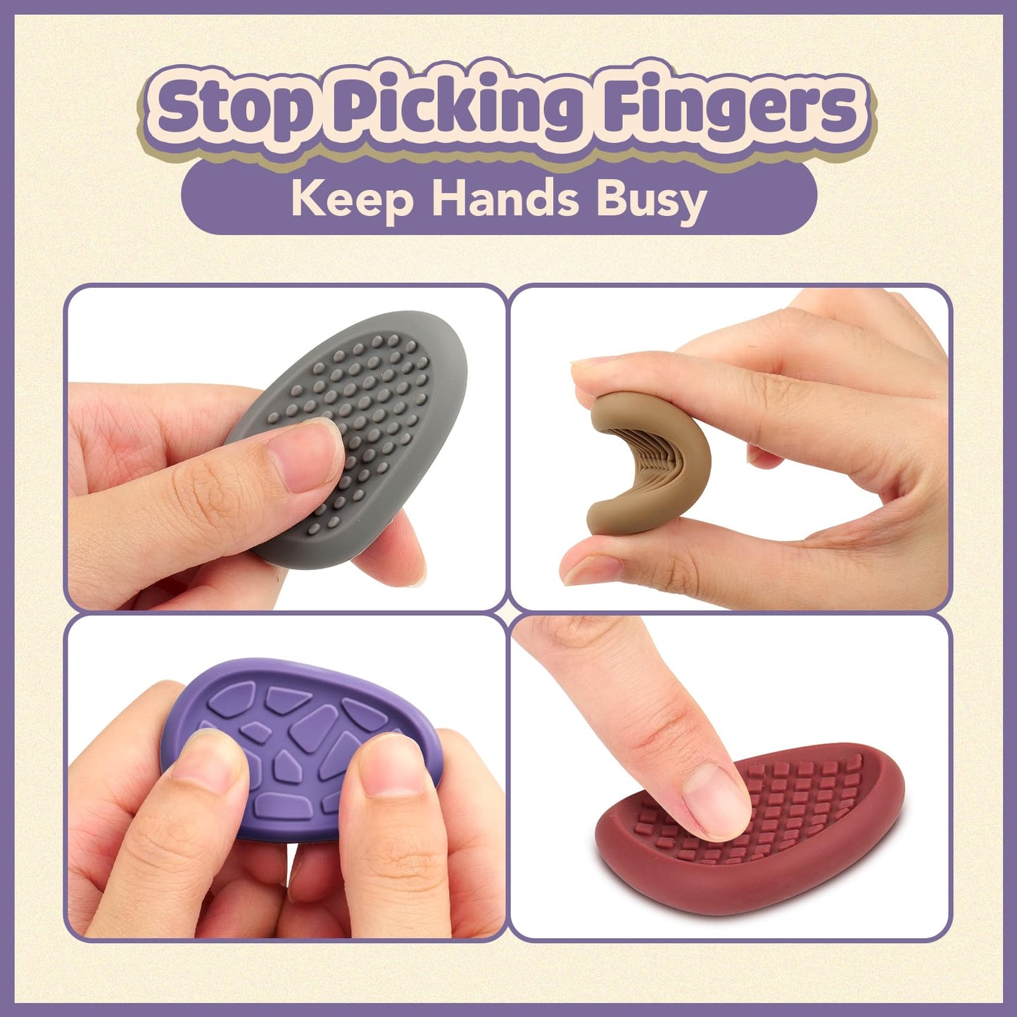 Fidget Toys Adults Sensory Stone: 8 Pack Texture Worry Stone for Kids Calming - Sensory Autism Toys for Anxiety Relief - Quiet Small Fidgets for Classroom Prizes