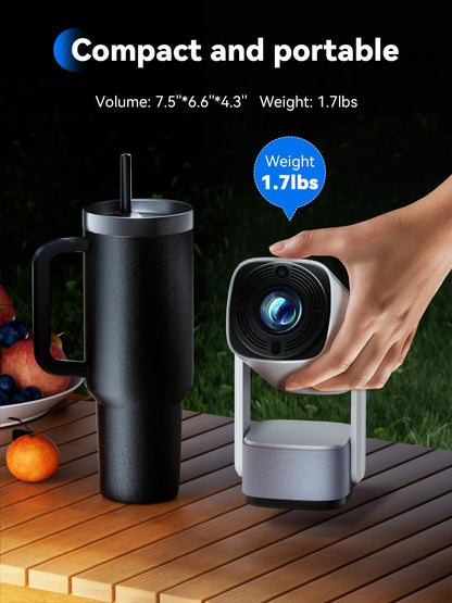 Mini Projector with WiFi and Bluetooth - SOOMFON 4K Support Video Projector with 6W Speaker, Portable Small Movie Projector 270° Rotatable Video Proyector for Bedroom/Wall/Home/iOS/Android/TV Stick
