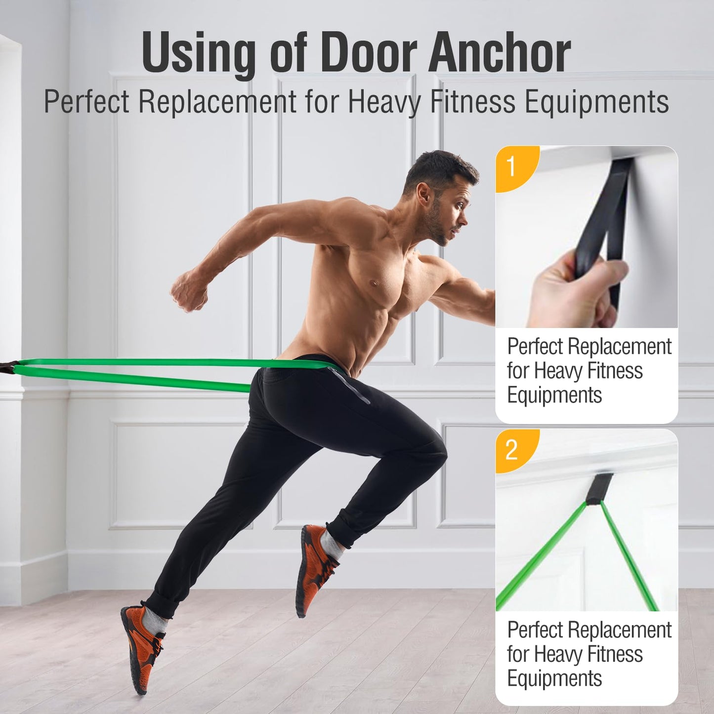 Resistance Band Pull Up Assist Band Set - 4 Thick and Heavy Different Resistance Workout Exercise Band with Door Anchor, Stretch Training Fitness Band for Unisex, Ideal for Home, Yoga, Powerlifting