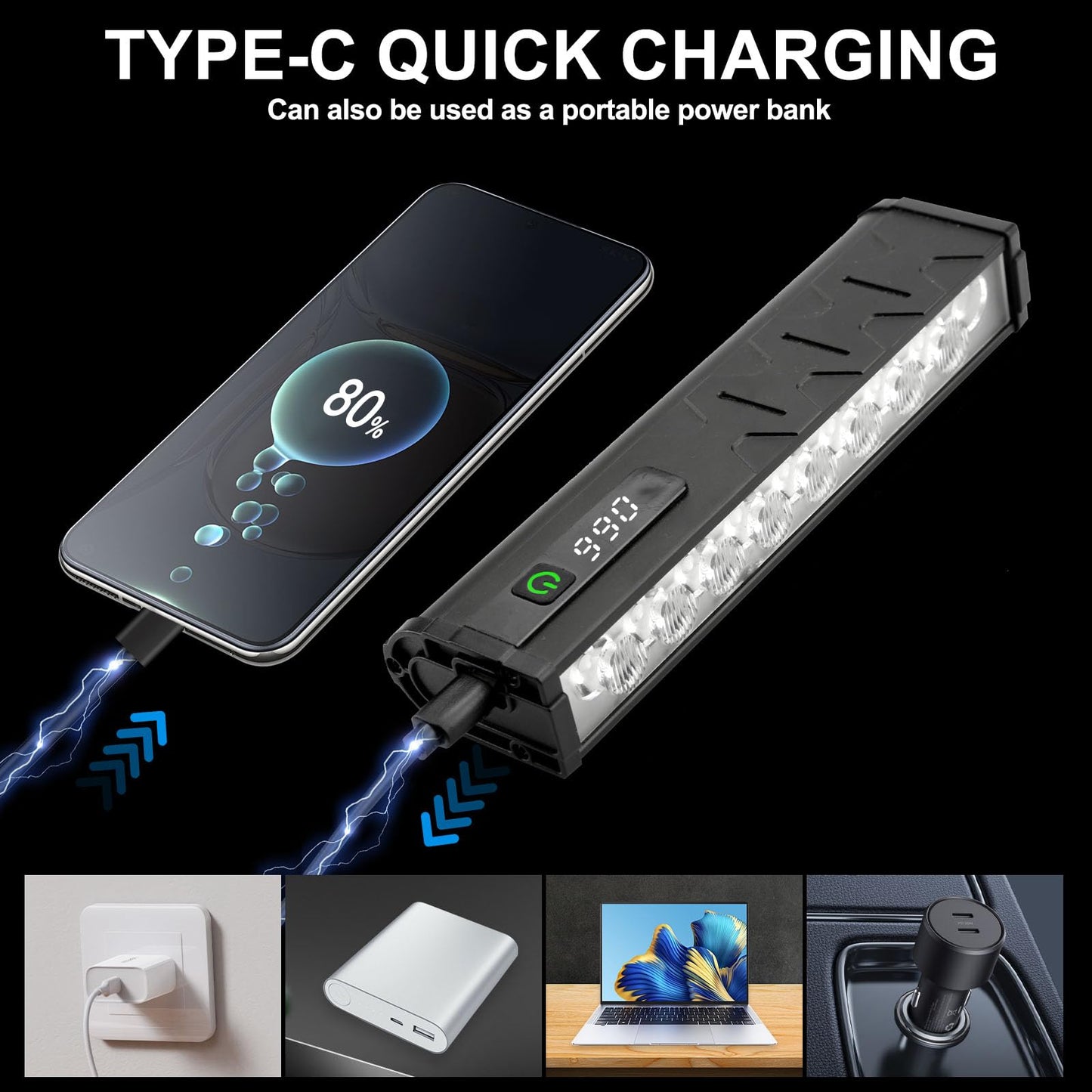 Bike Light for Night Riding, 4800 Lumen Bike Lights with High Beam and Low Beam for Mountain Road, USB Rechargeable Bicycle Headlight, Waterproof Bicycle Headlight with 4 Modes for Commuters Adults