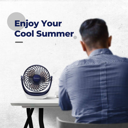 OCOOPA USB Desk Table Fan with Strong Airflow & Quiet Operation, Portable Cooling Fan Speed Adjustable 360°Rotatable Head for Home Office Bedroom Table and Desktop