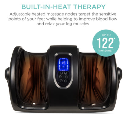 Best Choice Products Heated Shiatsu Foot Massager for Pain Relief, Plantar Fasciitis, Neuropathy, Blood Circulation w/Compact Design - Burgundy
