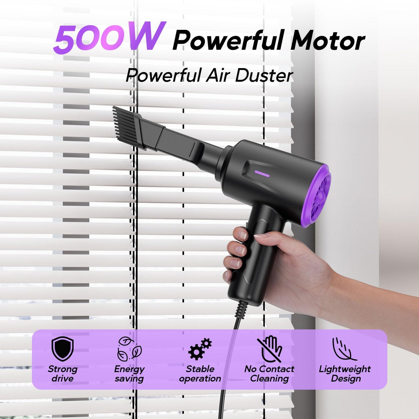 Goweto Electric Air Duster - Air Blower - Multi-Use Compressed Air Duster for Keyboard- Computer and PC - 5.74 oz Powerful Motor