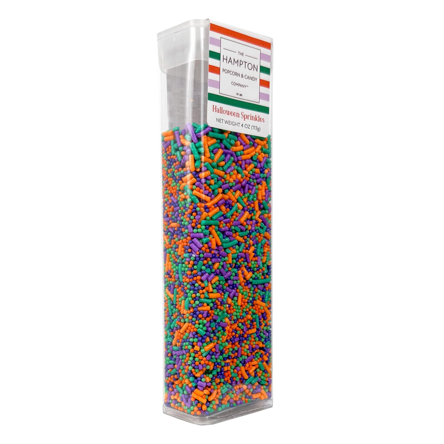 Green, Purple & Orange Sprinkles Jimmies 4 oz, Halloween Sprinkles For Baking, Ice Cream & More, The Hampton Candy Company