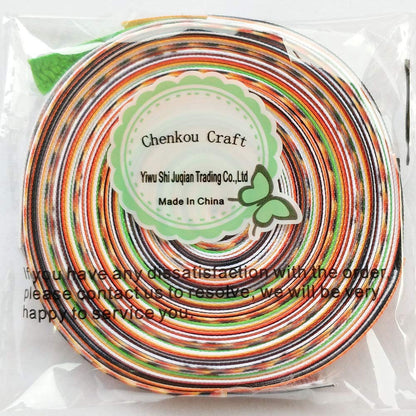 Chenkou Craft Assorted 15 Yards 3/8" (10mm) Grosgrain Ribbon DIY Craft Accessory Halloween Ribbons