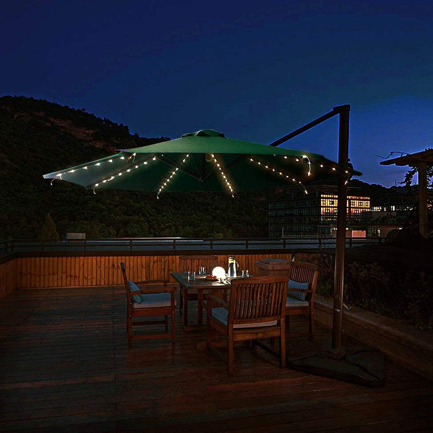 Solar Patio Umbrella Lights Parasol String Lights With Clip Umbrella Pole Light Solar Powered Waterproof for 7-10foot Umbrella Outdoor Lighting Beach Deck Garden Party Decoration