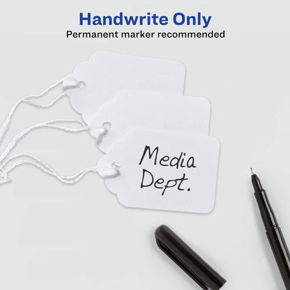 Avery Strung Marking Tags with String Attached, Gift Tags with String Attached, 1.75 x 1.09 in, Pack of 100 (6732)