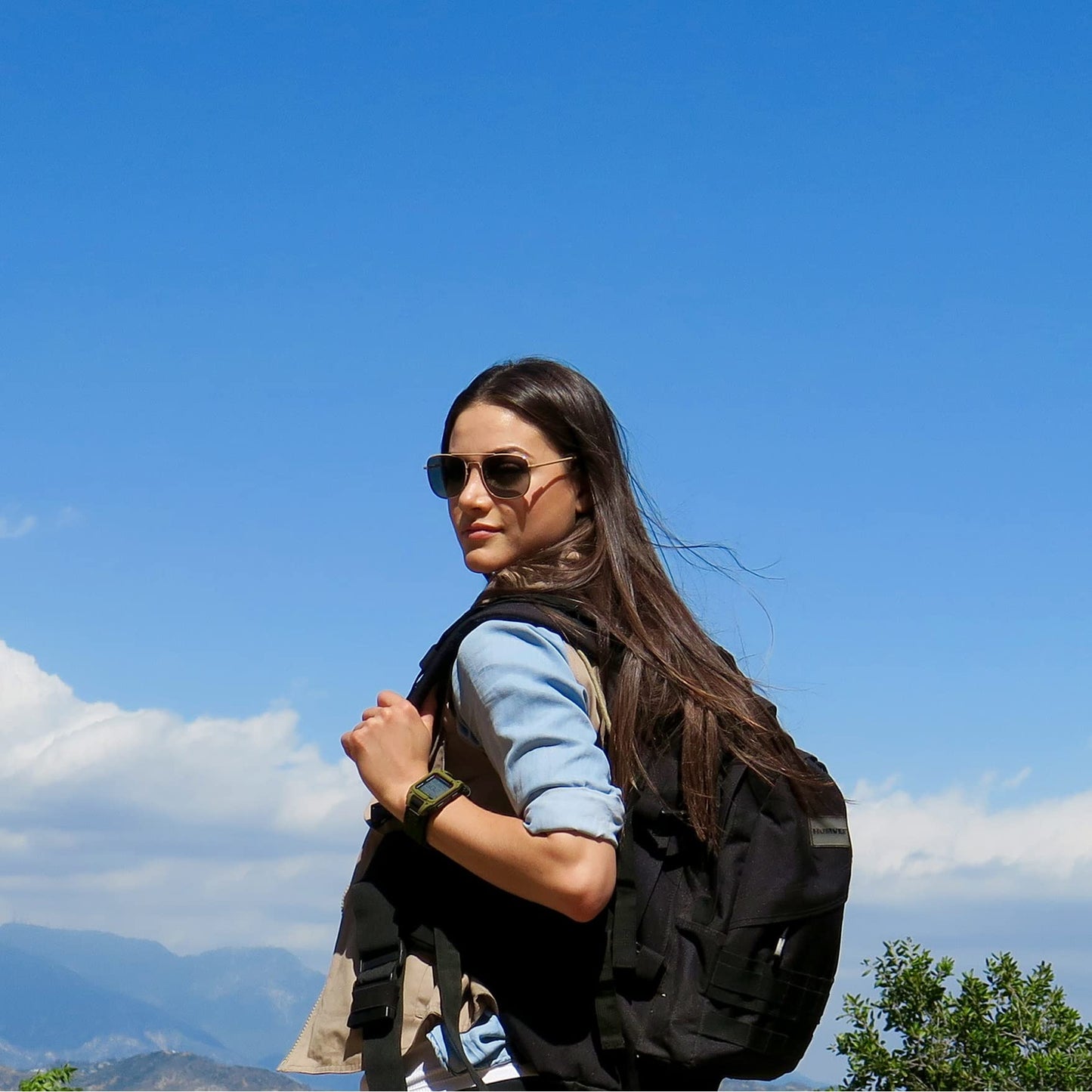 Humvee Men's Military Watch, Digital Watch, Recon Nylon Strap, Tactical Tough, Water Resistant 5 ATM, Sport Watch, Face 32 X 52mm. Quartz Stainless Steel, Black