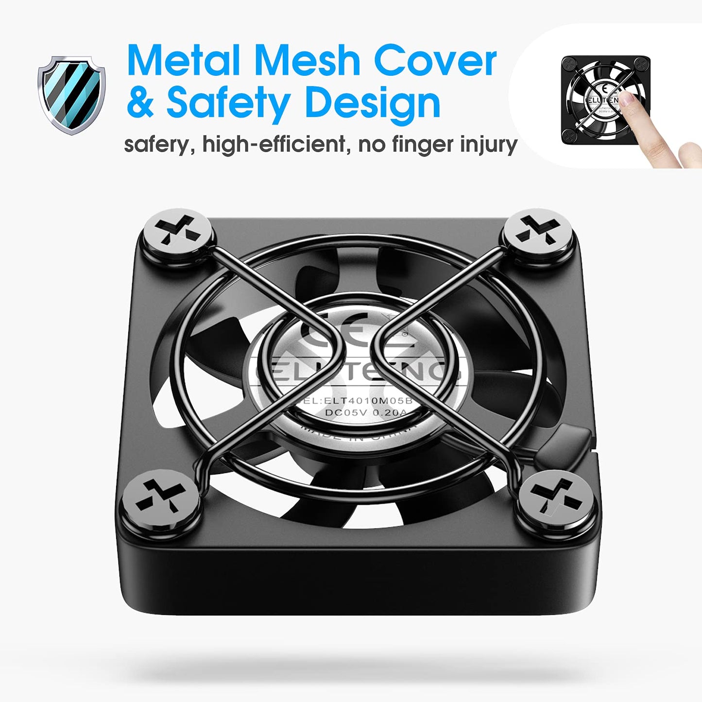 ELUTENG Dual 40mm USB Fan with 3 Speeds Adjustable 5V PC Fan Max 5500RPM 40mm * 40mm * 25mm Mini Case Fan Quiet Computer Fan Compatible for PC, TV Box, Router, Xbox, PlayStation