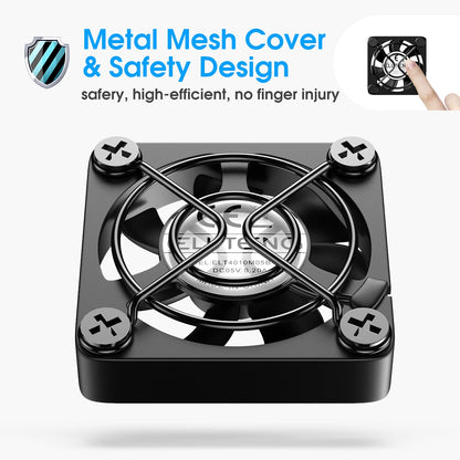 ELUTENG Dual 40mm USB Fan with 3 Speeds Adjustable 5V PC Fan Max 5500RPM 40mm * 40mm * 25mm Mini Case Fan Quiet Computer Fan Compatible for PC, TV Box, Router, Xbox, PlayStation