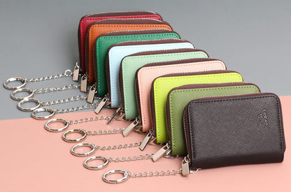 FurArt Zipper Wallet Women, RFID Blocking Credit Card Wallet, Business Card Holder, Compact Size KeyChain Wallet