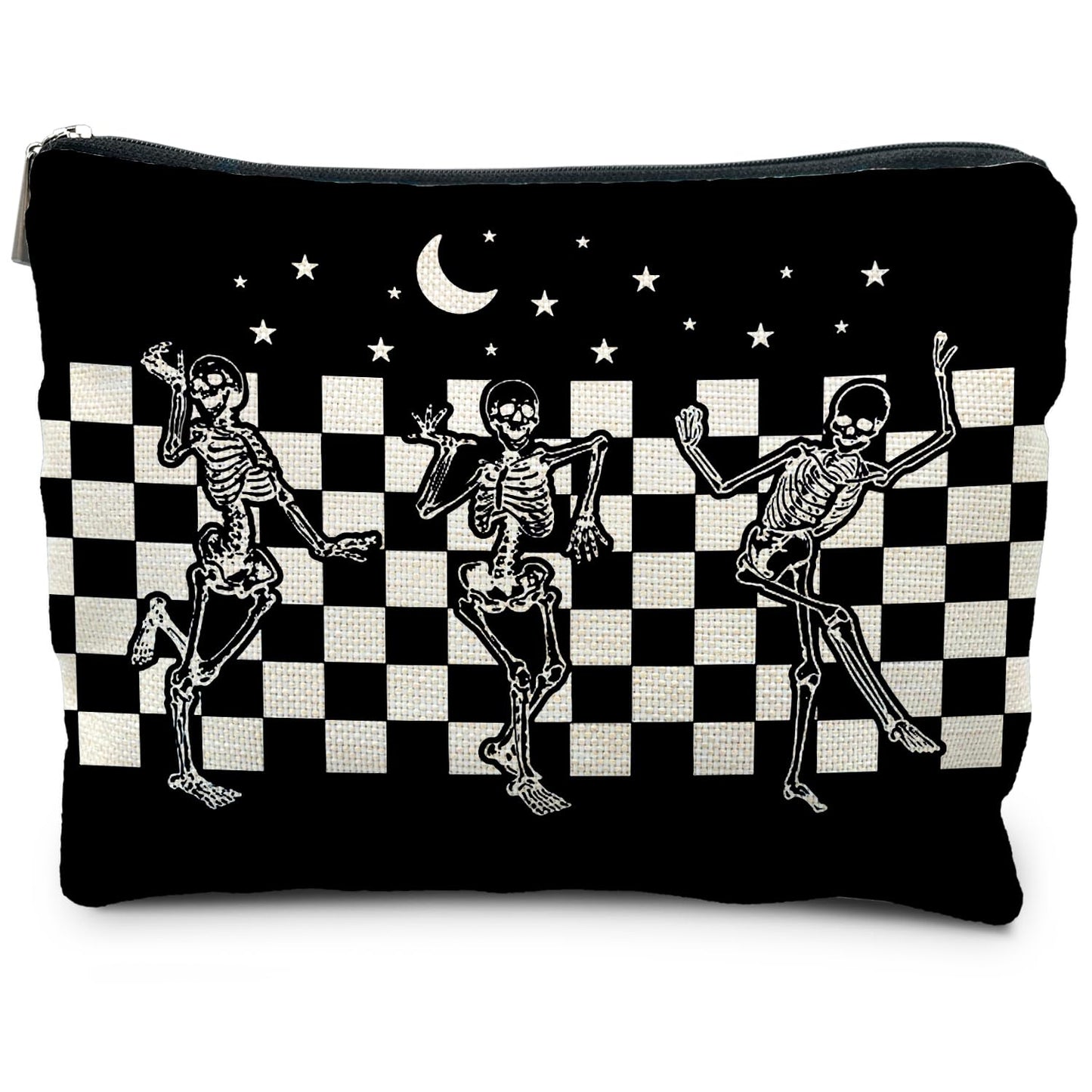 RYYCDOI Halloween Spooky Gothic Gifts for Women, Goth Dancing Skeleton Makeup Bag Cosmetic Pouch