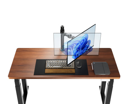 Amazon Basics Single Computer Monitor Stand with Tilt and Rotation, Height Adjustable VESA Desk Arm Mount, Steel, 30 inches, Black
