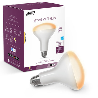 Feit Electric BR30 Smart Flood Light Bulb,2.4GHz WiFi Color Changing and Dimmable, No Hub, Works with Alexa or Google Assistant, BR30/RGBW/CA/AG, 65W, Multi-Color (RGBW), 1 Count (Pack of 1)