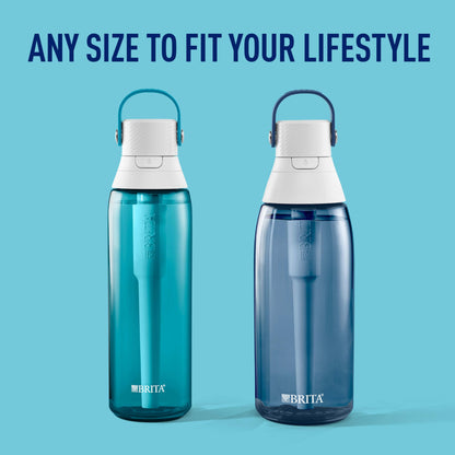 Brita Hard-Sided Plastic Premium Filtering Water Bottle, BPA-Free, Reusable, Replaces 300 Plastic Water Bottles, Filter Lasts 2 Months or 40 Gallons, Includes 1 Filter, Night Sky - 36 oz