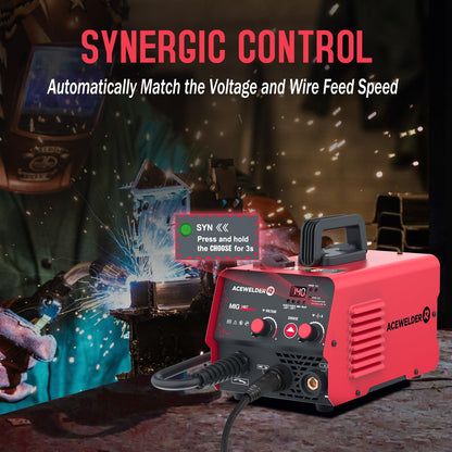 ACEWELDER 140A Gasless Flux Core MIG Welder/Lift TIG/Stick 3 in 1 Welding Machine 110V Portable IGBT Inverter Synergy Welder Machine
