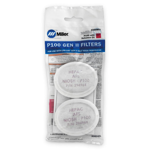 Miller P100 Filters, Nuisance OV Relief (Pair) - Respirator Filters Replacement - P100 Respirator Filter for Airborne Particles and Oil Aerosols - Durable Mask Filters - P100 Filter with Carbon Layer