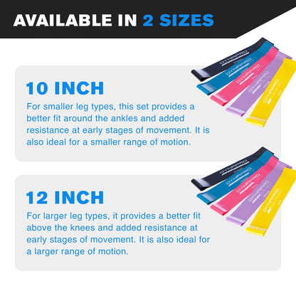 DYNAPRO Resistance Bands- Mini Precision Loop Exercise Bands with E-Quickstart Workout Guide (Pink-Yellow-Blue-Black) Perfect for Any Home Fitness Training Program