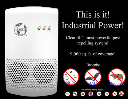 CLEANRTH CIN009 Industrial Electronic Pest Repelling System - Demands Insects, Bats, and Rodents to Flee