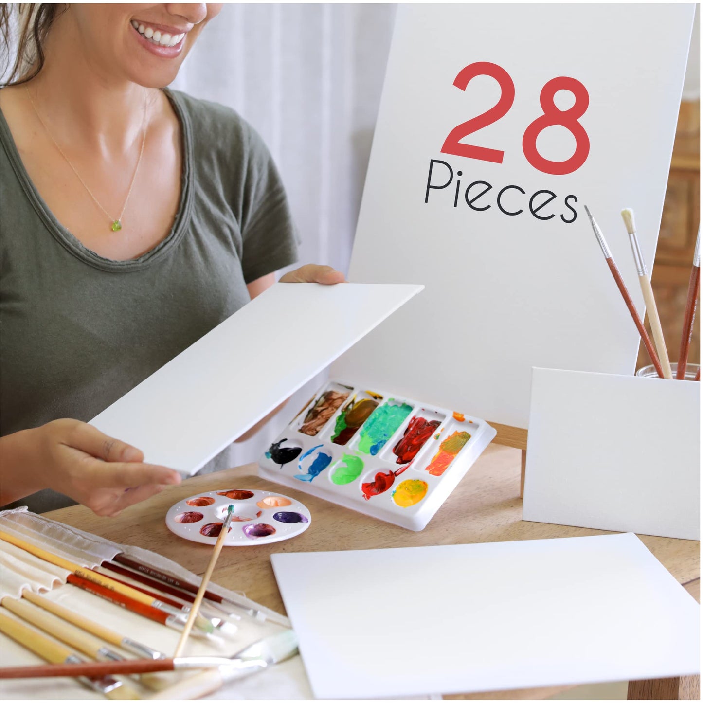 Canvas Painting Set of 28 Canvas – Multi Sizes – 13 x 18 cm, 20 x 25 cm, 24 x 30 cm, 30 x 40 cm – All Types of Painting