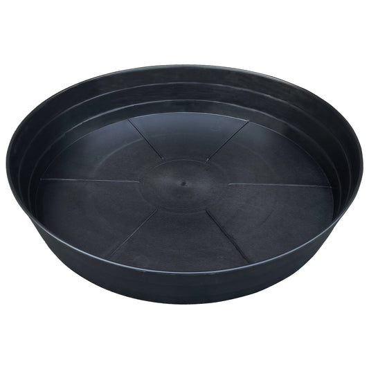 25 Inch Extra Large Planter Saucer, Extra-Deep 4.25 in Black Drip Trays for Flower Pot, Heavy Duty Drainage Tray Indoors No Holes, Plastic Plant Plate Water Catcher for Pots Base 19 20 21 22 in