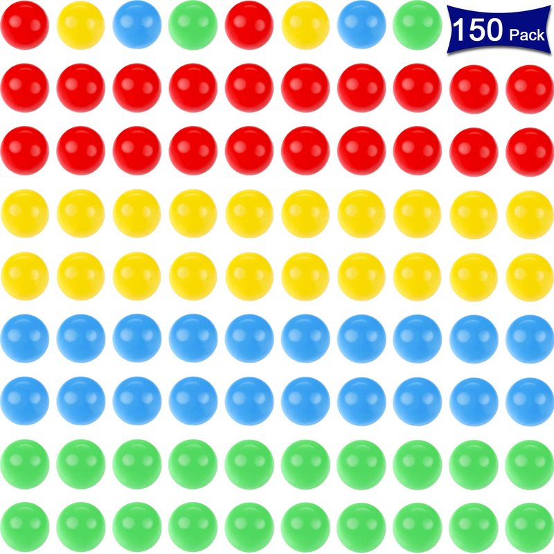 Gejoy 150 Pieces 14.4 mm Game Replacement Marbles Plastic Colored Game Balls Compatible with Hungry Hungry Hippos Greedy Frog