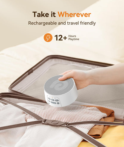 Dreamegg White Noise Sound Machine for Adults Sleeping, D3 Pro Sound Machine for Baby Adults, 29 HiFi Sound, Battery/Adapter, Portable Sound Machine for Sleeping, Sound Therapy for Home Office Travel