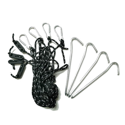 8 Pack Replacement 6.5ft Tethers and Aluminum Metal Stakes Tie Down Rope Strings for Halloween Christmas Xmas Camping Tent Blow Up Inflatable Spikes Outdoor Holiday Lawn Yard Garden Decoration