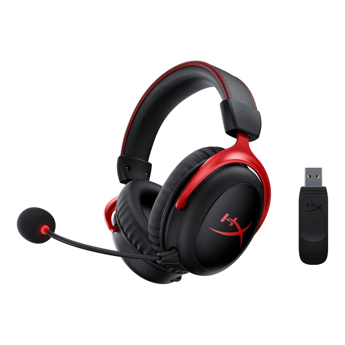 HyperX Cloud II Wireless - Gaming Headset for PC, PS5, PS4, Long Lasting Battery Up to 30 Hours, DTS Headphone:X Spatial Audio, Memory Foam, Detachable Noise Cancelling Microphone with Mic Monitoring