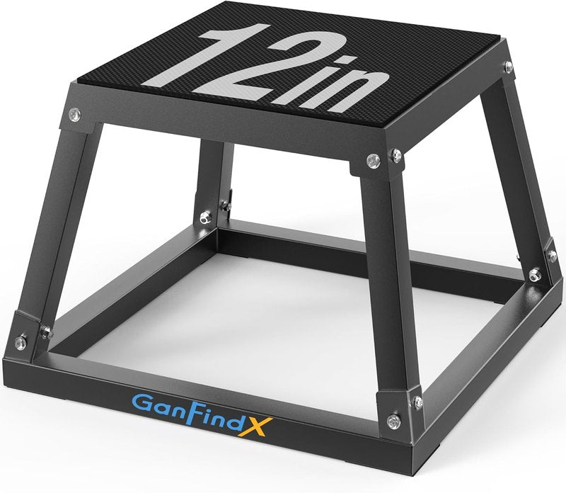 Plyometric Jump Box Set - Heavy Duty Steel Plyo Box for Home Gym | 12/18/24 Inch Anti-Slip Platform