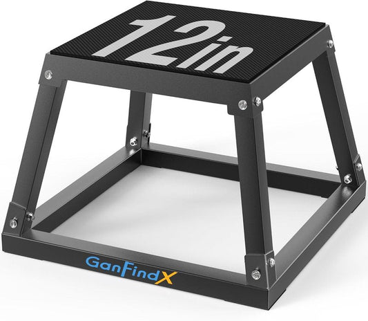 Plyometric Jump Box Set - Heavy Duty Steel Plyo Box for Home Gym | 12/18/24 Inch Anti-Slip Platform