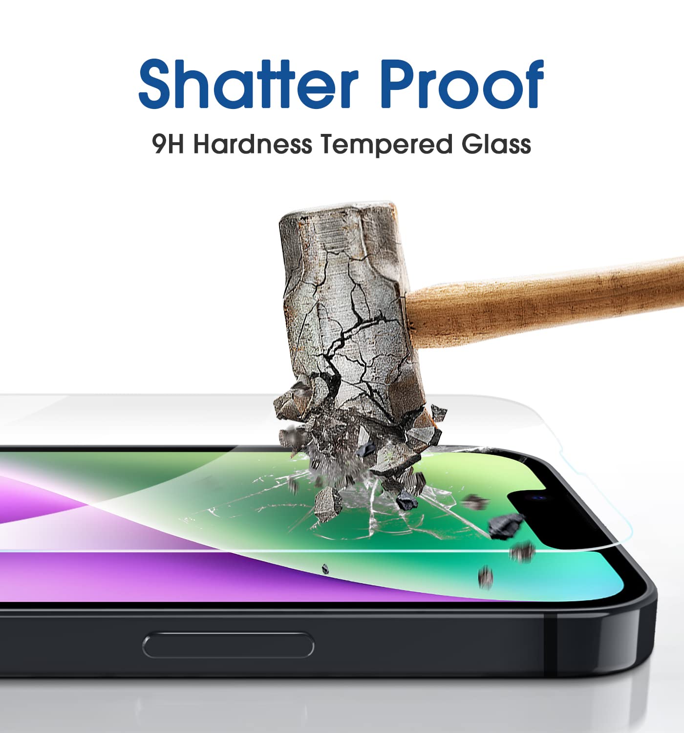 amFilm Auto-Alignment OneTouch for iPhone 16 [6.1''] Screen Protector + Camera Lens Protector, Tempered Glass, 30 seconds Installation, Bubble Free, Case Friendly, Anti-Scratch [2+2 Pack]
