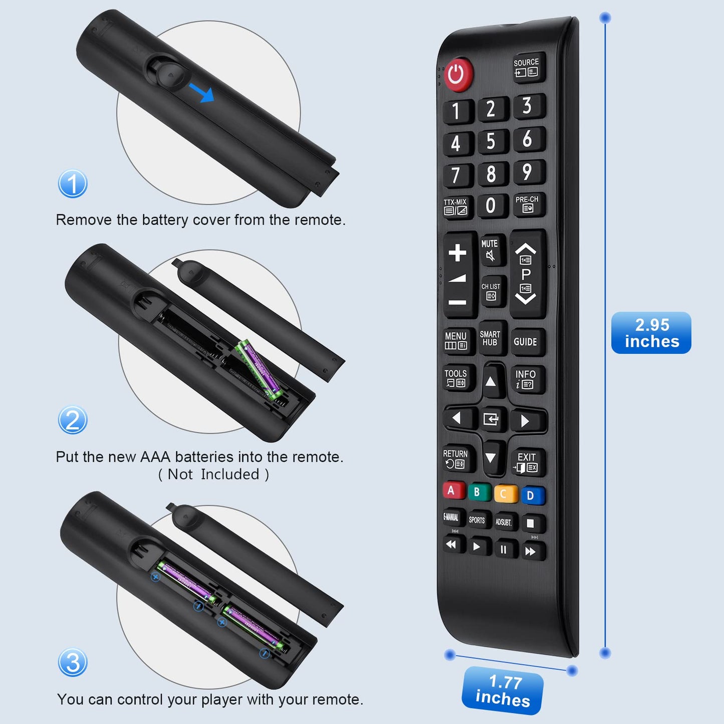 Replacement for Samsung TV Remote,Universal for Samsung Smart TV Remote Controls,with Teletext Button