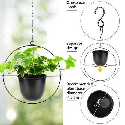 awz p eal. Metal Hanging Planters, Indoor and Outdoor Hanging Planter, Wall Planters with Mid Century Holder, Extra Chain, Hooks for Modern Home Décor