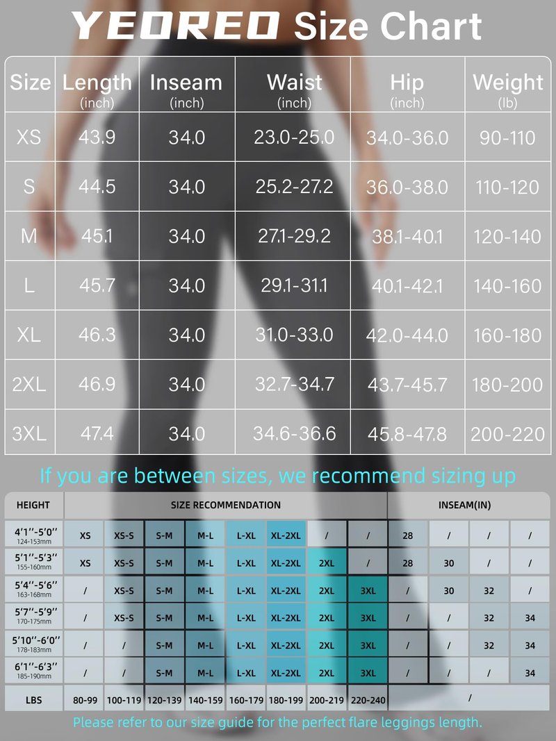 YEOREO CoreFlex Women Workout Flare Leggings with Pockets Hidden Scrunch Cargo Gym Yoga No Front Seam Leggings Black XS