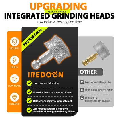 IREDOON Dog Nail Grinder Upgraded - Professional 3-Speed Super Quiet and Low Vibration Electric Pet Nail Grinder with 4 LED Lights - Painless Paws Grooming & Smoothing for Small to Large Dogs (Black)