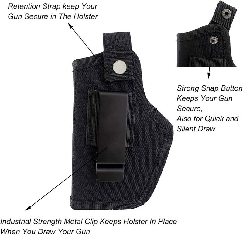 Concealed Carry Holster - IWB/OWB Metal Clip for Airsoft Pistols | Right & Left-Hand Draw Options
