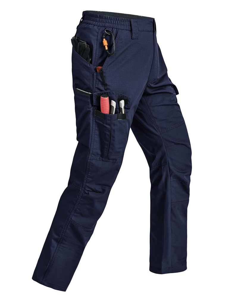 Rapoo Tactical Pants for Men Cargo Working Fishing Pants for Men with Pockets Mens Outdoor Pants Navy 44Wx34L