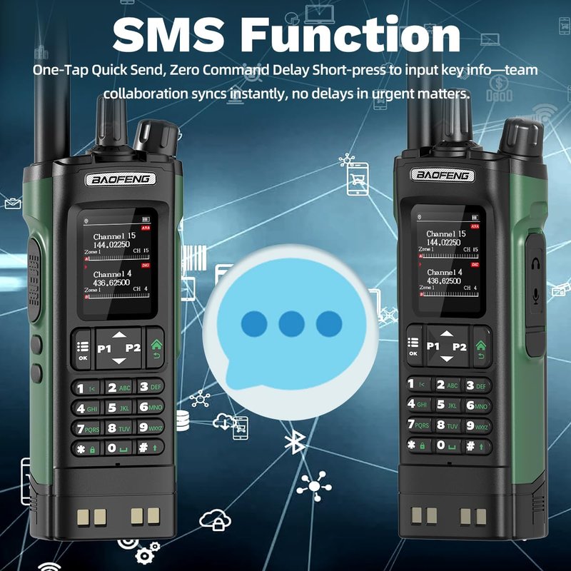 BAOFENG DM32 Ham Radio Handheld DM-32UV Walkie Talkies Long Range with NOAA Emergency Weather | 10W Rechargeable (4PCS Batteries) DM-32 DMR Radio with GPS,USB-C Charging for Survival Gear Hunting