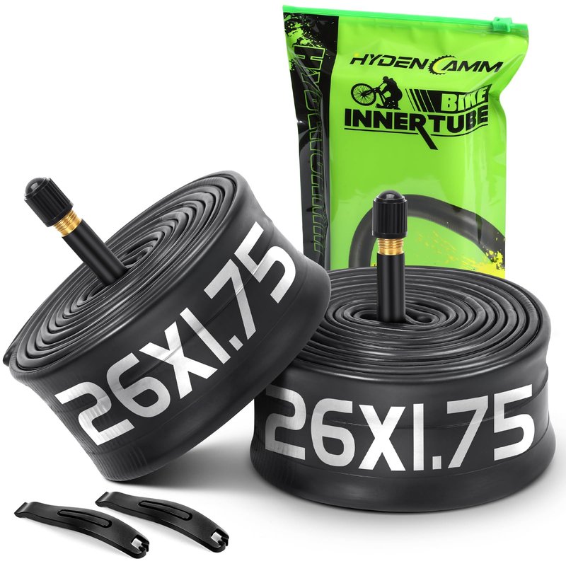Hydencamm 2 Pack 26x1.75/2.125 Tire Tubes, 26x1.75 26x1.95 26x2.10 26x2.125 with 35mm Schrader Valve, Butyl 26x1.95 Bike Tube with 2PCS Levers, Compatible with MTB and Cruisers, City Bikes, Road Bikes