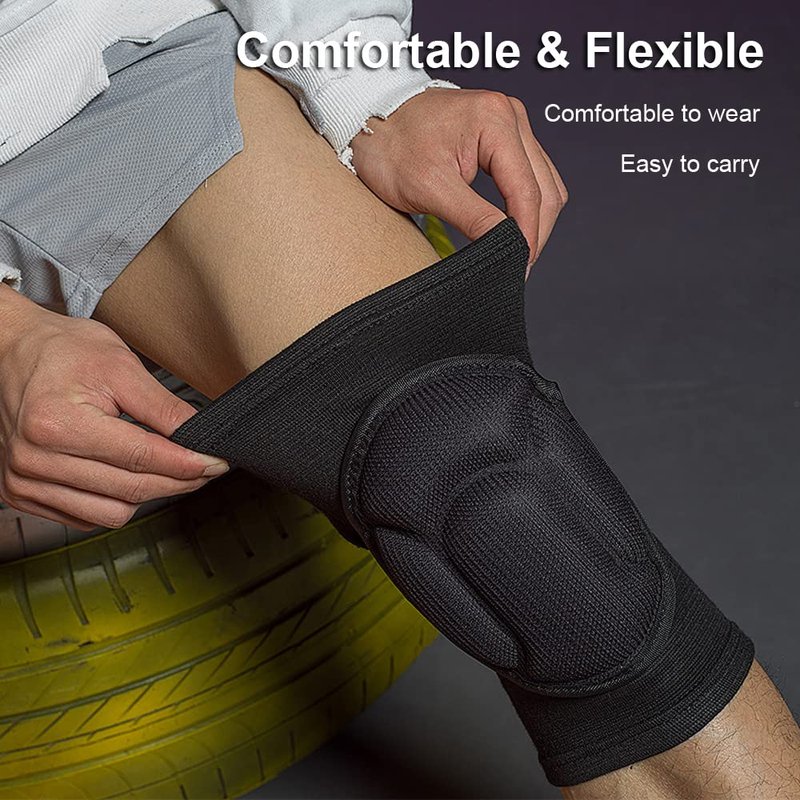 Knee Pads for Women & Men, Basketball Knee Pads Volleyball Knee Pads for Women Men Wrestling Knee Pads Wrestling Gear, Crash Pad Snowboarding Gear Knee Protector Soft Knee Pads for Work (Large, Black)