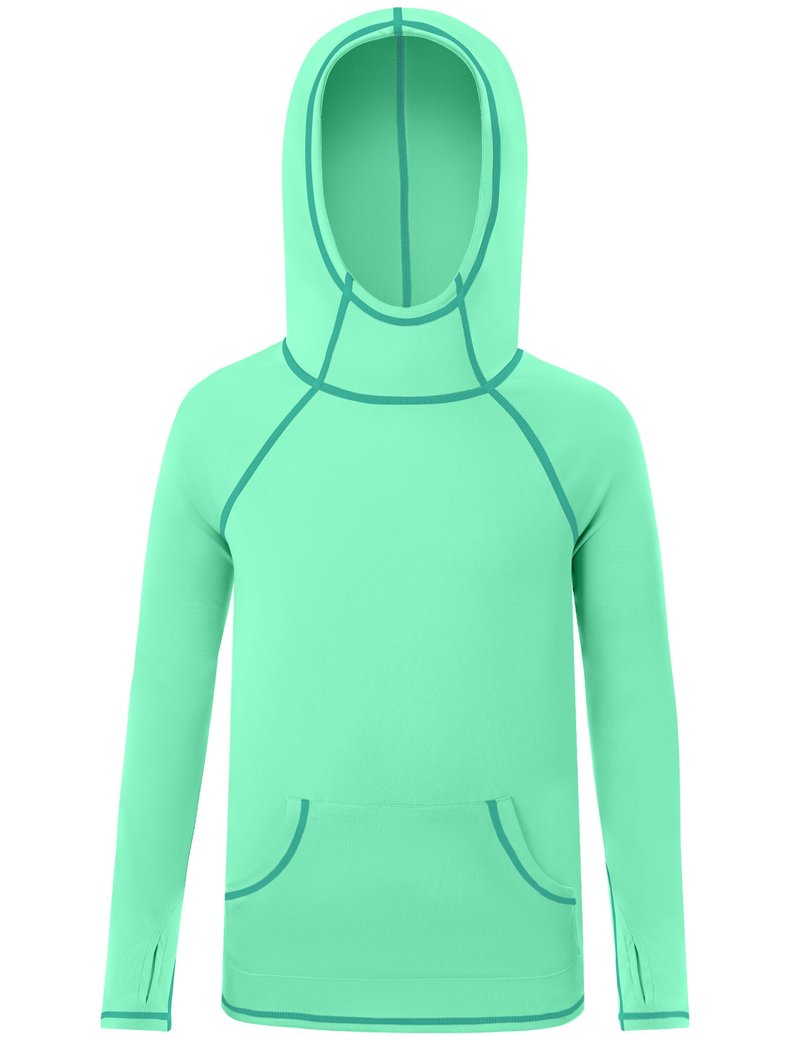 Boys Hooded Long Sleeve Rash Guard Swim Shirt, Youth Kids UPF 50+ Fishing Shirt, Sun Protection Hiking Beach Hoodie