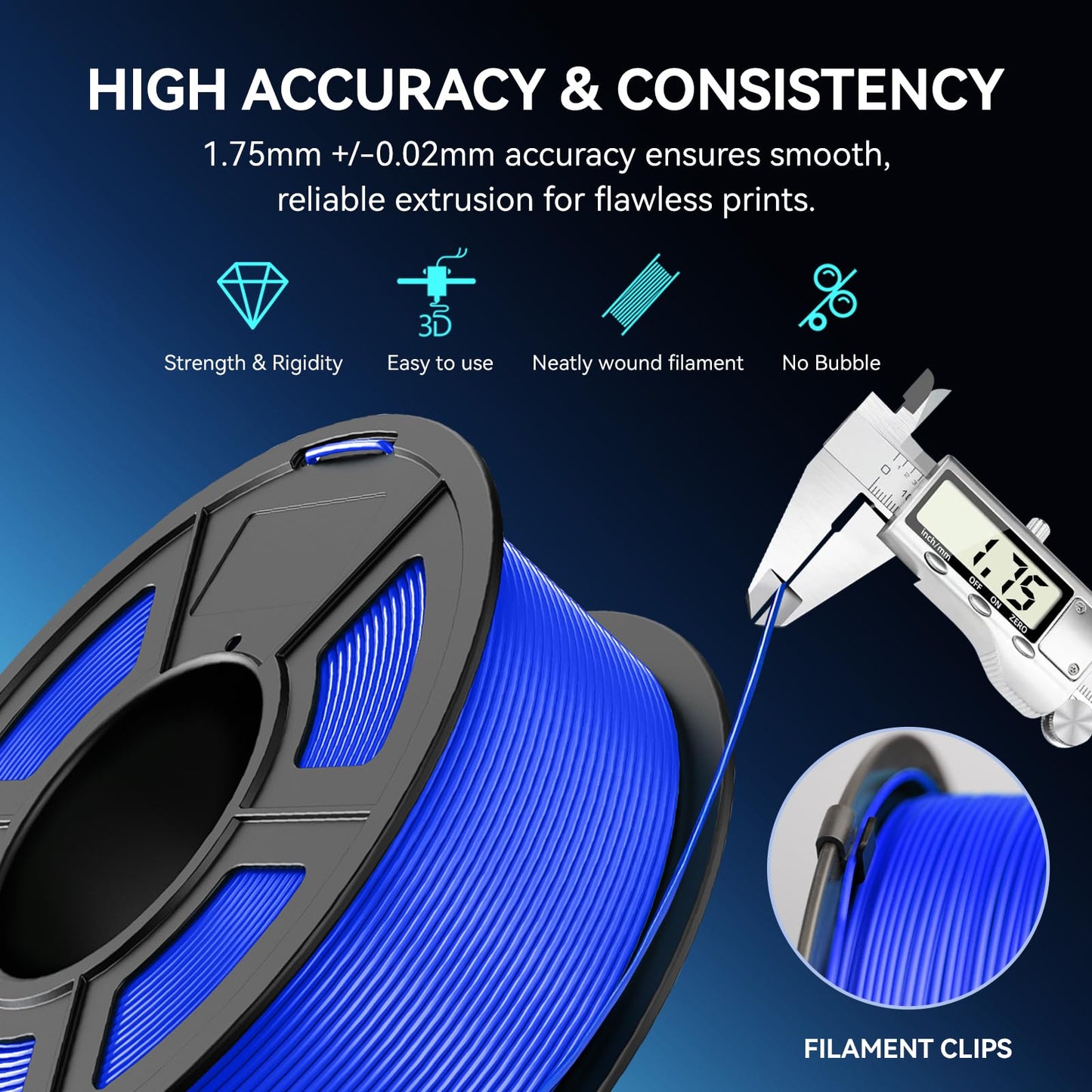 JAYO PETG Filament 1.75mm Black 1.1KG, PETG 3D Printer Filament, Durable Strength, Accuracy +/- 0.02mm, 1.1KG Spool (2.4 LBS) Fits for Most FDM 3D Printers