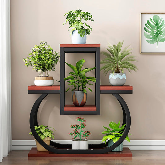 DJVHSRI 4-Tier Iron Flower Stand - Heart-Shaped Indoor Plant Display Rack Corner Storage for Garden Balcony and Courtyard - Stylish Metal Flower Pot Holder,5