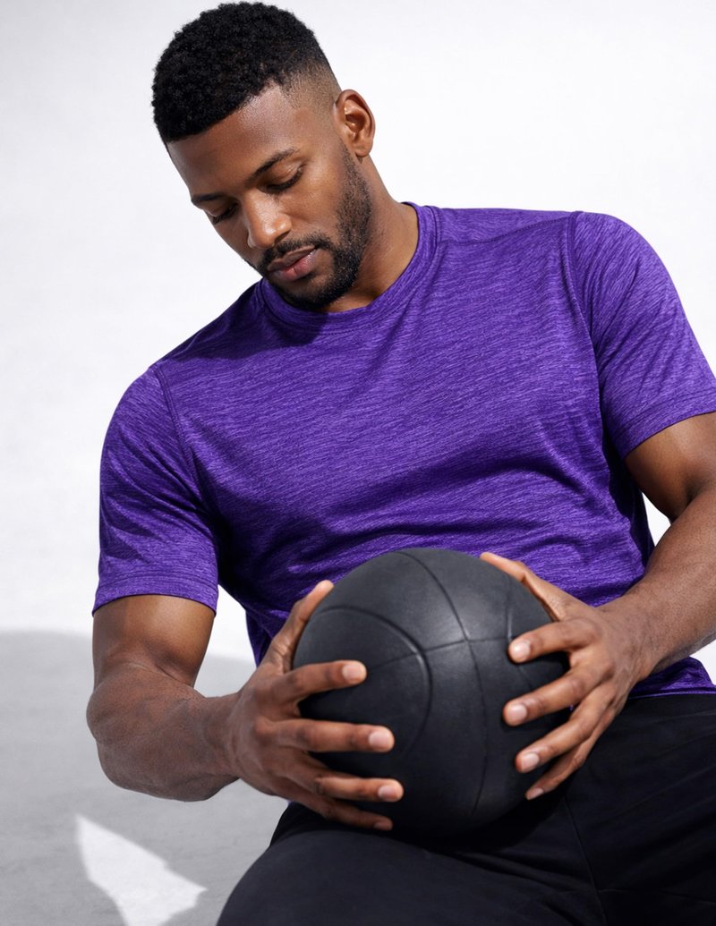 5 Pack Men’s Active Quick Dry Crew Neck T Shirts | Athletic Running Gym Workout Short Sleeve Tee Tops Bulk (Set 9, Medium)