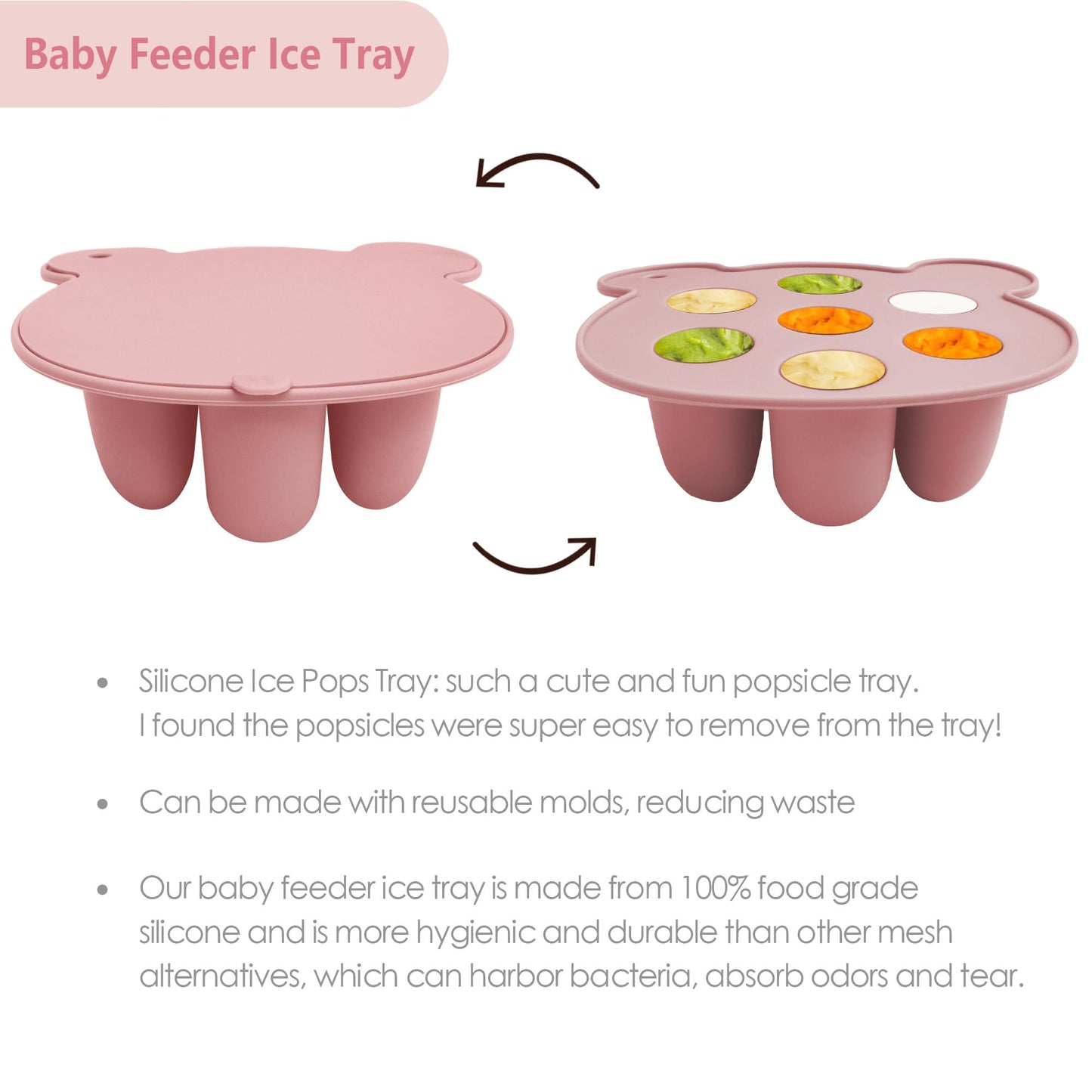 Big Spinach Silicone Freezer Tray Baby Fruit Feeder Food Teething Set Must-Have Pacifiers and Food Storage Containers for Babies 6 Months and Up