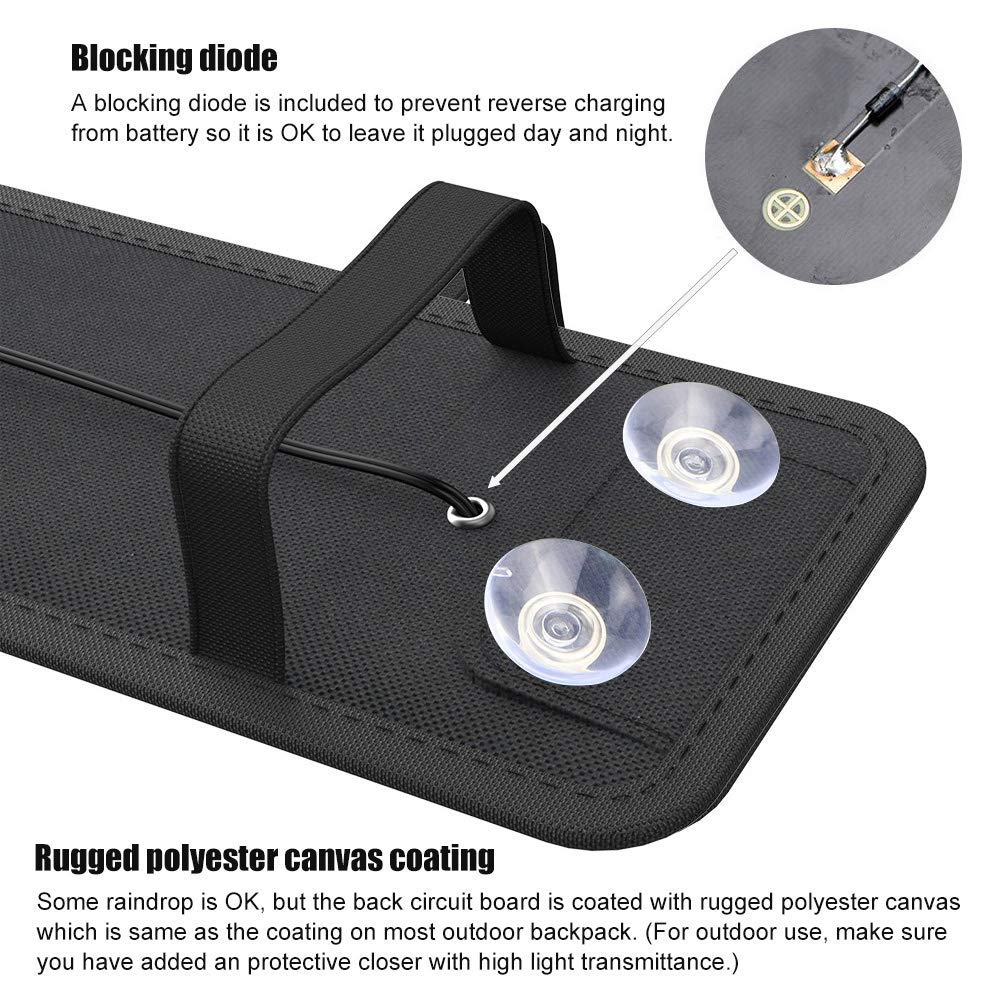 ALLPOWERS 18V 12V 5W Portable Solar Panel Car Boat Power Solar Panel Battery Charger Maintainer for Automotive Motorcycle Tractor Boat RV Batteries